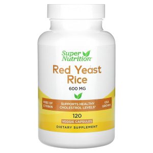 Super Nutrition, красный ферментированный рис, 600 мг, 120 растительных капсул