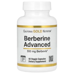 California Gold Nutrition, Berberine Advanced, фитосома Berbevis с фосфолипидным комплексом берберина и подсолнечным лецитином, 550 мг, 60 растительных капсул