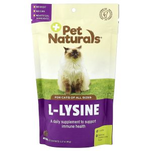 Pet Naturals, L-лизин для кошек всех размеров, куриная печень, 60 жевательных таблеток, 90 г (3,17 унции)