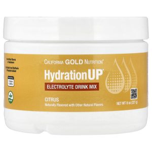 California Gold Nutrition, HydrationUP®, смесь для приготовления напитка с электролитами, с кальцием, калием, витаминами C и E, со вкусом цитрусовых, 227 г (8 унций)