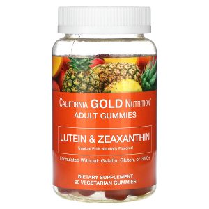 California Gold Nutrition, жевательные таблетки с лютеином и зеаксантином, вкус тропических фруктов, 90 вегетарианских жевательных таблеток