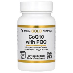 California Gold Nutrition, коэнзим Q10 с PQQ, убихинон класса USP, в растительных капсулах из тапиоки с подсолнечным лецитином, 100 мг, 60 растительных капсул