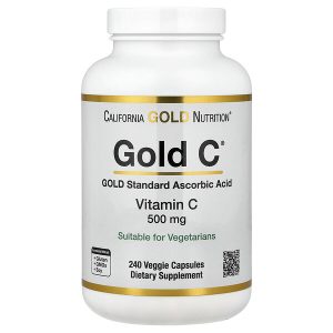 California Gold Nutrition, Gold C®, витамин C класса USP, 500 мг, 240 вегетарианских капсул