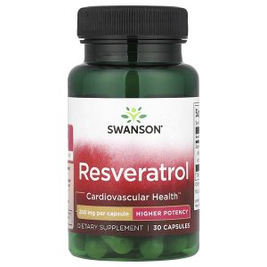 Swanson, Ресвератрол, высокая эффективность, 250 мг, 30 капсул