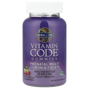 Garden of Life, Vitamin Code, жевательные таблетки для беременных, мультивитамины с железом и фолатом, вишневый лимонад, 90 жевательных таблеток