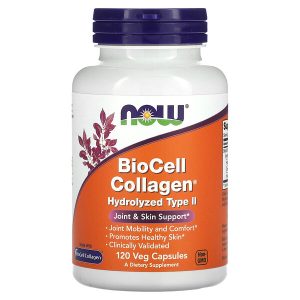 NOW Foods, BioCell Collagen®, гидролизованный коллаген типа II, 120 растительных капсул