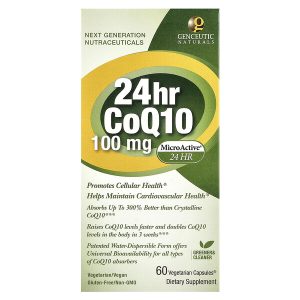 Genceutic Naturals, 24hr CoQ10, 100 мг, 60 Vegetarian Capsules®