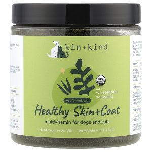 Kin+Kind, Healthy Skin + Coat, мультивитамины для собак и кошек, 113,4 г (4 унции)