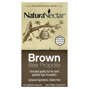 NaturaNectar, Brown Bee Propolis, 60 вегетарианских капсул